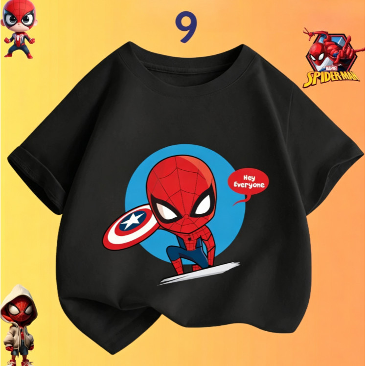 Vận chuyển 24 giờ COD Áo thun ngắn tay bé trai / Áo thun trẻ em Back To School In Hero 90-150