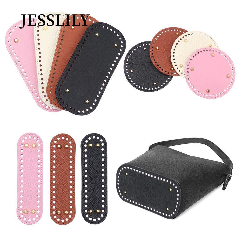 JESSLILY cho túi dệt kim Chất liệu đáy thủ công với 52 lỗ Túi móc da PU