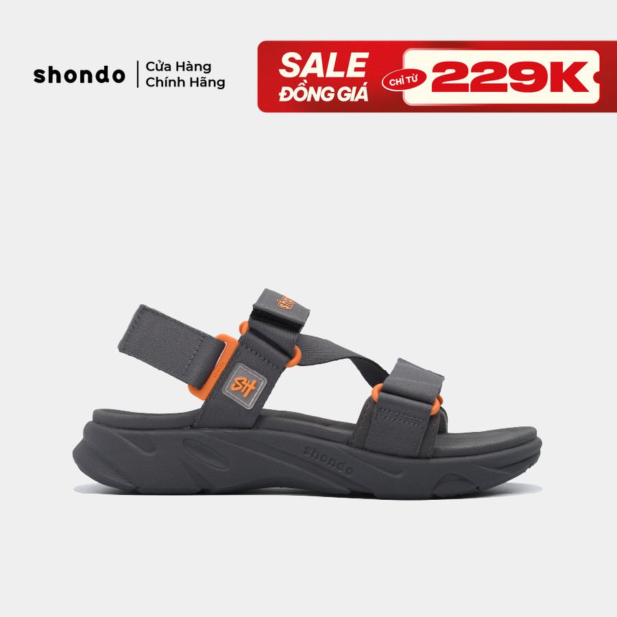 Giày sandal Shondo F8 Ver.2 màu xám đậm