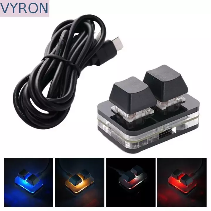 Bàn phím dán sao chép VYRON, Bàn phím chuyển đổi màu đỏ Bàn phím phím mini 2 tùy chỉnh, Trao đổi nóng Acrylic Mini Chìa khóa cơ 2 phím Bàn phím mini Văn phòng