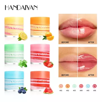 Mặt nạ môi xuyên biên giới 6 màu Sửa chữa dưỡng ẩm Plump Lips ANDAIYAN Giảm nếp nhăn môi Dưỡng ẩm bằng cọ Mặt nạ môi
