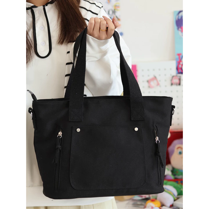 Women's Minimalist Canvas Tote Bag – Large, for Work – 6