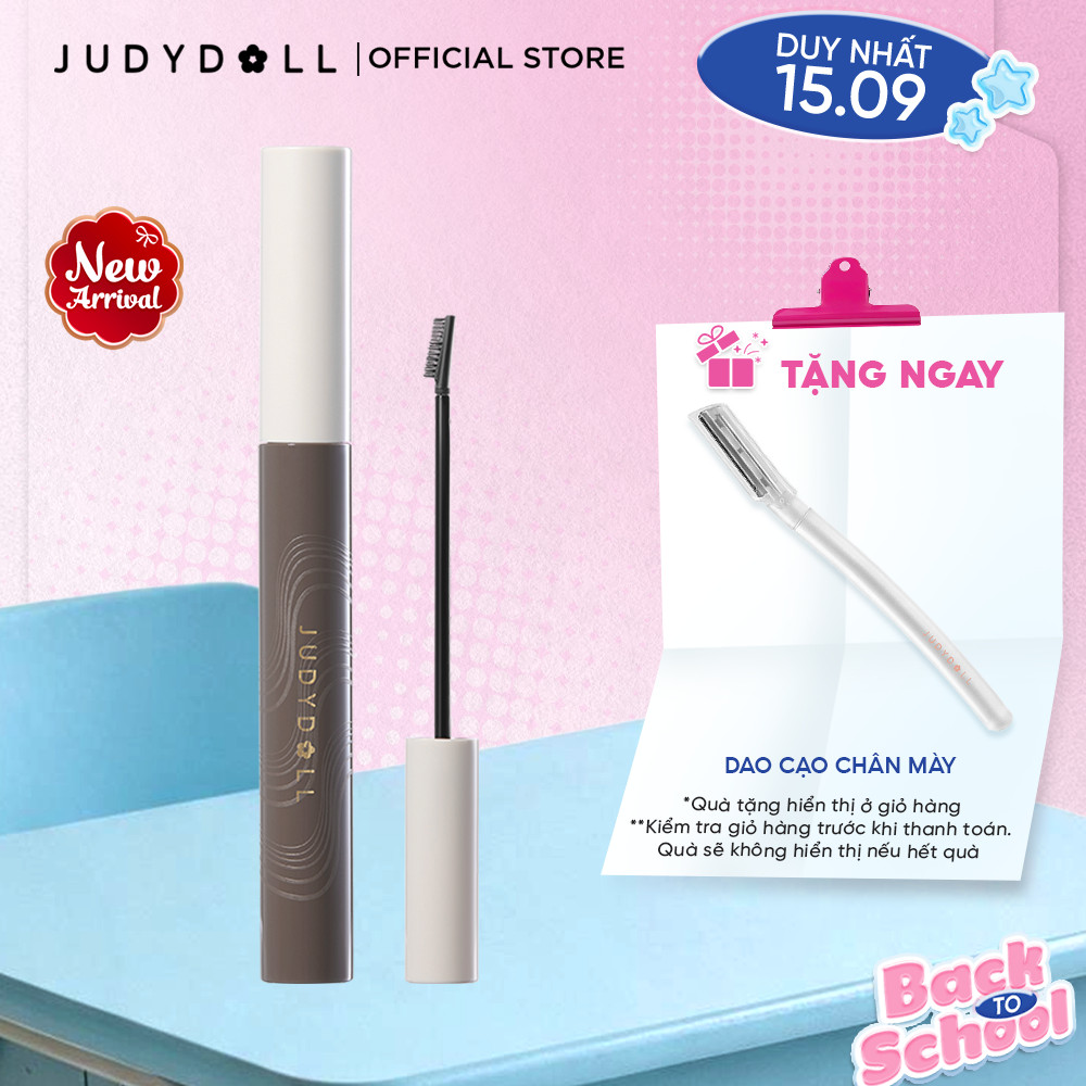 [MỚI] Mascara Lông Mày Đầu Lược JUDYDOLL Longwear Browcara Che phủ cao Đổi màu chân mày Chuốt định hình 4,5g