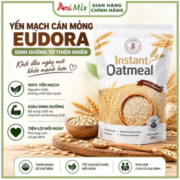 Yến Mạch Cán Mỏng Eudora Túi 600g Yến Mạch Cán Mỏng Cao Cấp Ăn Sáng