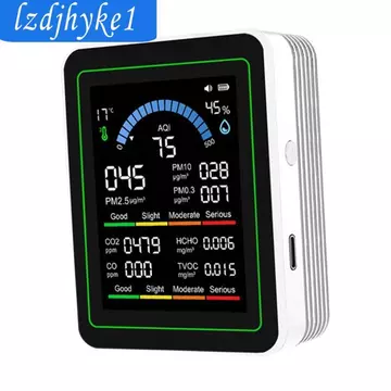 Máy đo chất lượng không khí kỹ thuật số Thiết bị lấy mẫu ABS di động Máy kiểm tra không khí trong nhà cho văn phòng tại nhà Giám sát ô nhiễm ô tô