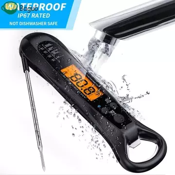Nhiệt kế kỹ thuật số BAGUO, Nhiệt kế thực phẩm điện tử chống nước nhiệt độ, Đèn nền tiết kiệm điện Đọc tức thì Nhiệt kế thịt chuyên nghiệp 2 trong 1