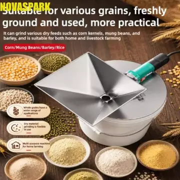 Máy mài ngô NOVASPARK, Máy mài DIY với máy mài thức ăn màn hình, Máy nghiền ngô Máy mài nhỏ bằng thép không gỉ Sử dụng giống phễu mài đa chức năng