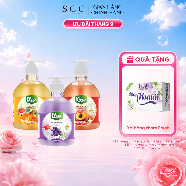 Combo 3 Sữa rửa tay Kleen MIX Giúp Làm sạch, kháng khuẩn và dưỡng ẩm cho da tay 500ml