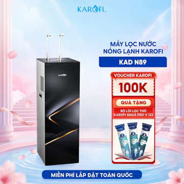 [TẶNG BỘ LÕI] Máy lọc nước Nóng Lạnh 10 lõi KAROFI KAD-N89 - RO Mỹ, Lạnh Block, công nghệ Aiotec, 3 mức nhiệt