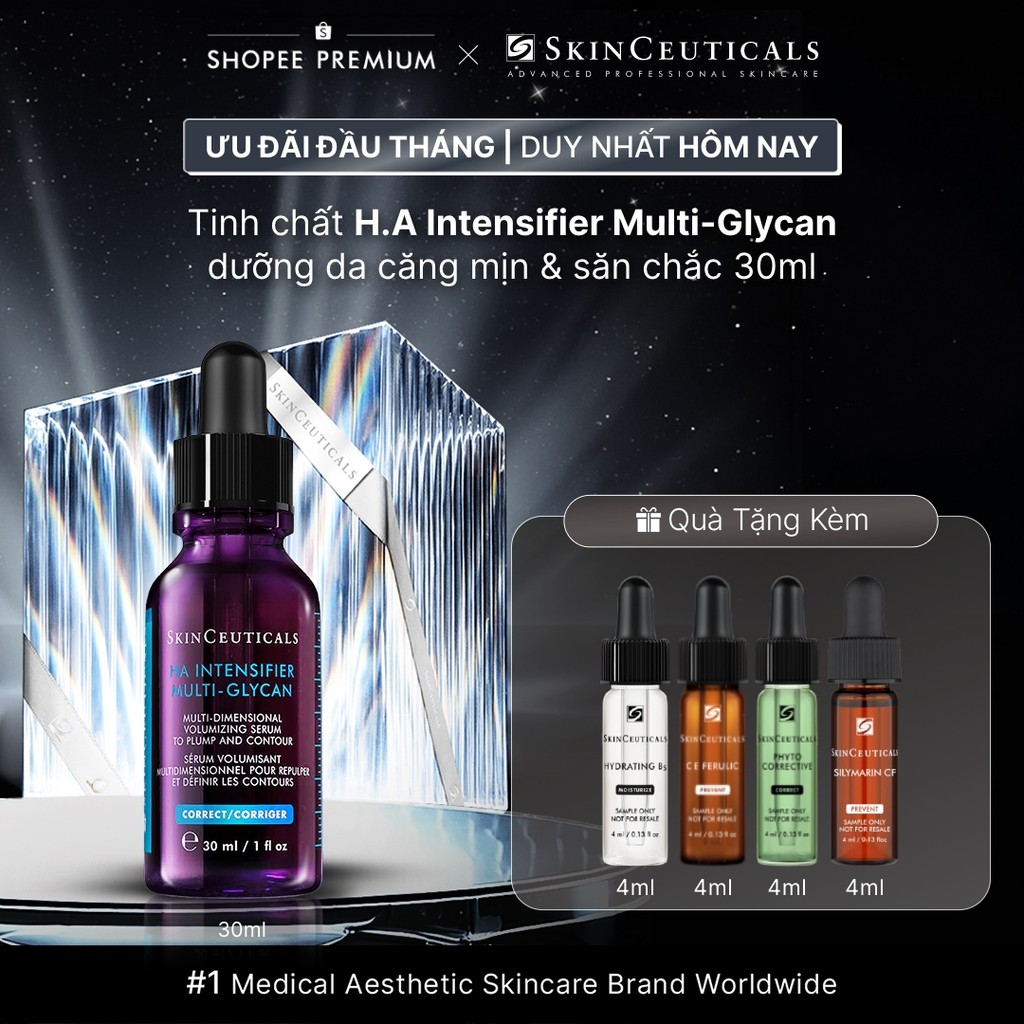 Tinh chất chuyên biệt Skinceuticals H.A. Intensifier Multi-Glycan hỗ trợ tăng cường hàm lượng Hyaluronic Acid trong da, 