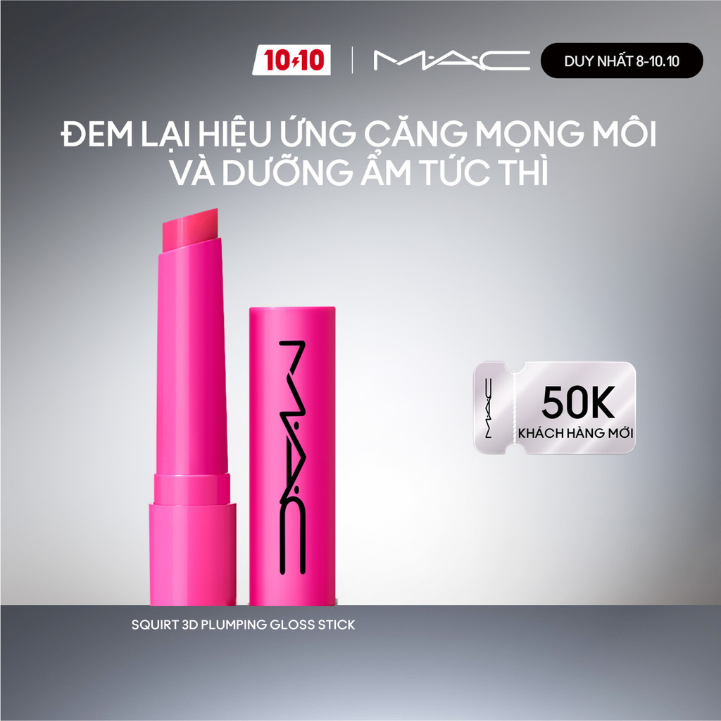 Son bóng dưỡng môi MAC Squirt 3D Plumping Gloss stick | Không bết dính, hiệu ứng làm đầy môi ngay tức thì