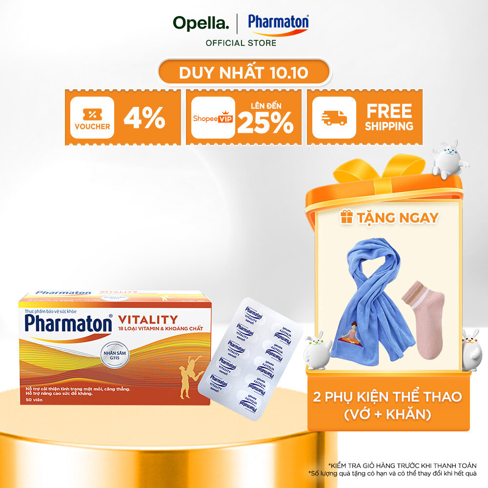 Thực Phẩm Bảo Vệ Sức Khỏe Pharmaton Vitality Dạng Vỉ Tiện Lợi Hộp 50 Viên