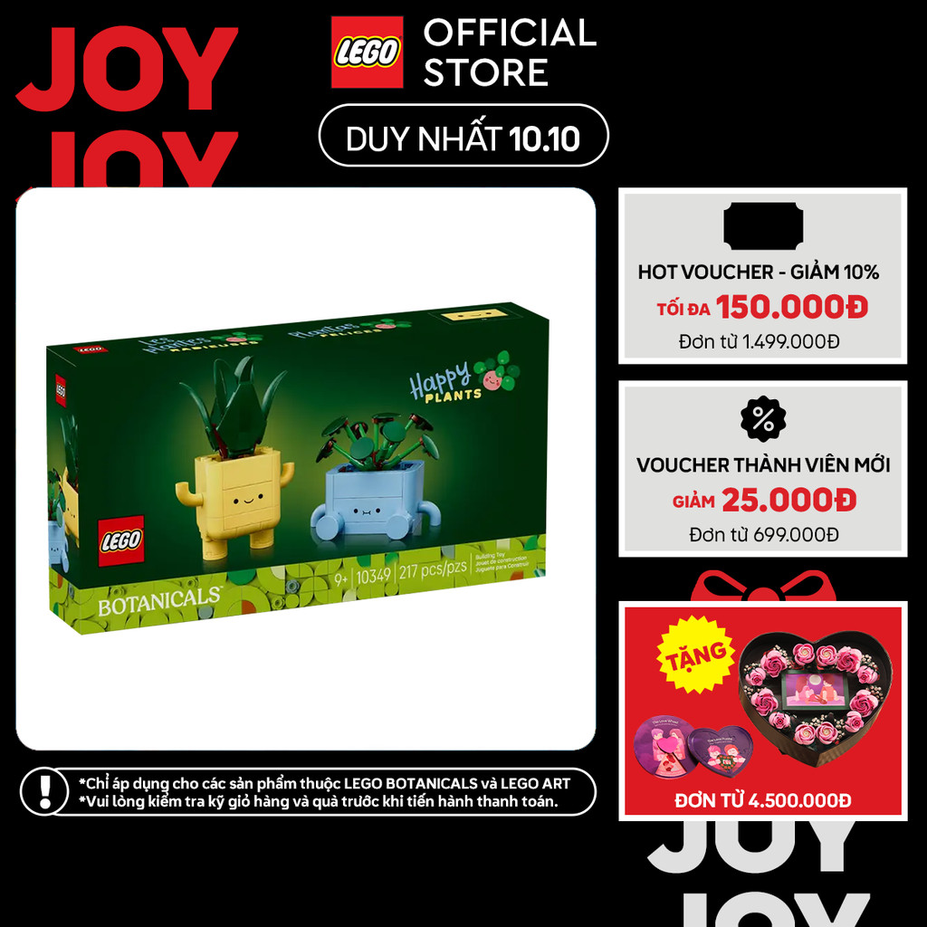 LEGO BOTANICALS 10349 Đồ Chơi Lắp Ráp Chậu Cây Vui Vẻ (217 chi tiết)
