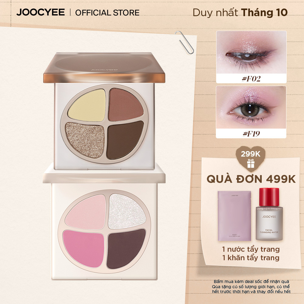 Phấn mắt 4 ô JOOCYEE Mini Quad Eyeshadow đa năng dễ tán nhũ sáng bền màu