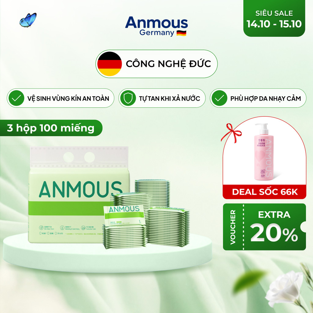 [CHỈ 79K - HSD T10/2026] Nước Giặt Đồ Lót Kháng Khuẩn Anmous - Công Nghệ Enzyme, Dịu Nhẹ Cho Da - Không Bạc Màu - 800ml