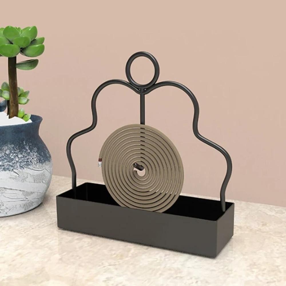 Giá đỡ cuộn dây chống muỗi PWSSEND, có khay đốt nhang chống muỗi, Giá đỡ hương sắt hiên nhà