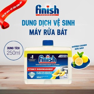 Dung Dịch Tẩy Rửa Máy Rửa Chén Bát Finish Dishwasher Deep Cleaner - chai 250ML hương chanh
