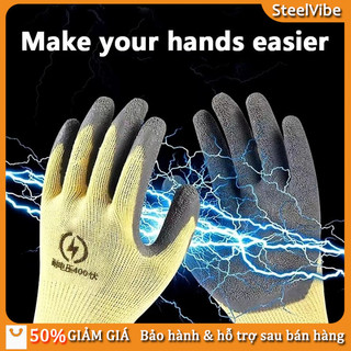 Găng Tay Cách Điện 400V Chuyên Dụng Cho Thợ Điện - Chống Trơn & Chống Mài Mòn Hiệu Quả - Lớp Phủ Cao Su Bám Dính Tố
