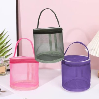 HOBBYIN Túi lưới lưu trữ sợi HOBBYIN, Túi sợi len đan nhẹ bằng lưới rỗng, Túi đựng sợi tròn cầm tay chống bụi để móc, may vá