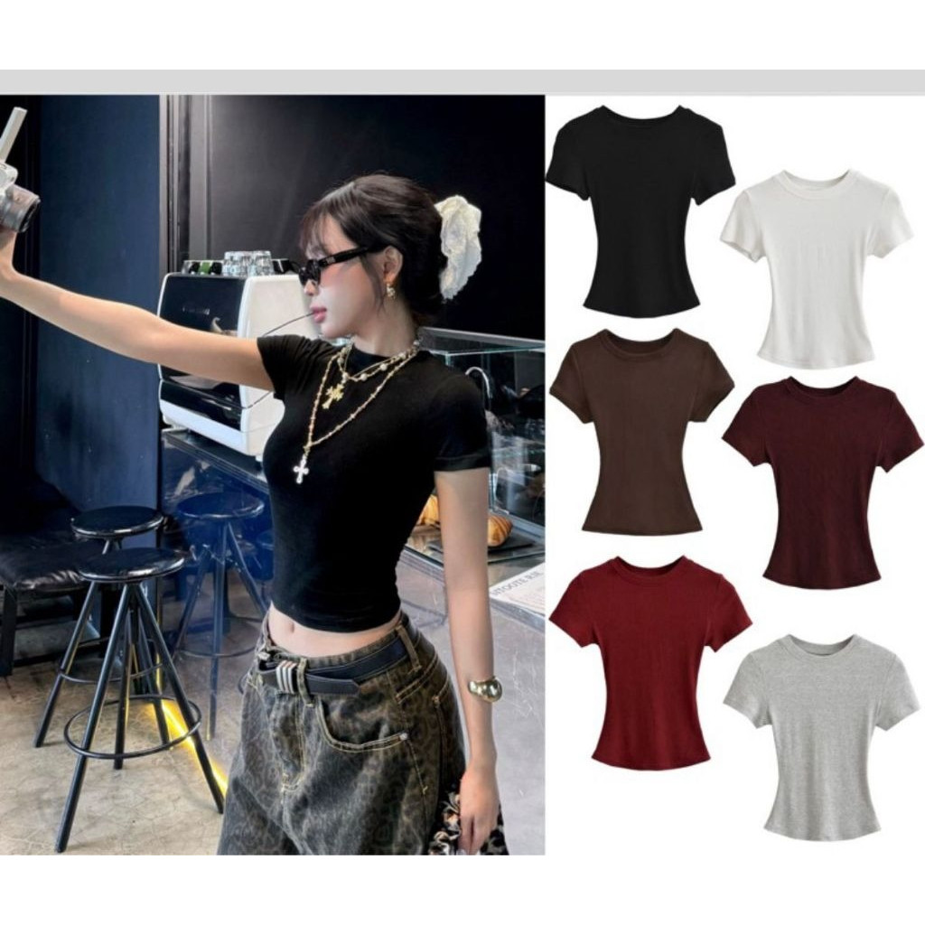 [SLIM TEE] Áo thun Baby Tee Siêu Ôm body, thun tăm lạnh chất co dãn Samsu.clothing_Saigon