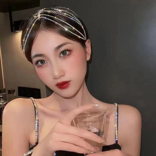 Nước Kim Cương Dòng Chảy Dài Su Tóc Vòng Sang Trọng Phóng Đại Cá Tính Hợp Thời Trang Thoáng Mát Bounce Di Pan Tóc Vòng Phụ Kiện Tóc