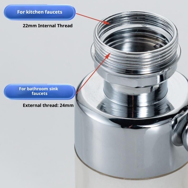 Bộ mở rộng vòi đa năng bằng kim loại có bộ lọc 2 chế độ Tap Aerator Splash Basin Xoay Robot Cánh tay Vòi mở rộng Đầu phun