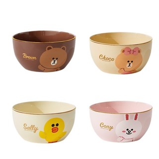 Bộ đồ ăn gốm gia đình, bát canh hoạt hình, giá trị cao, nhẹ sang trọng