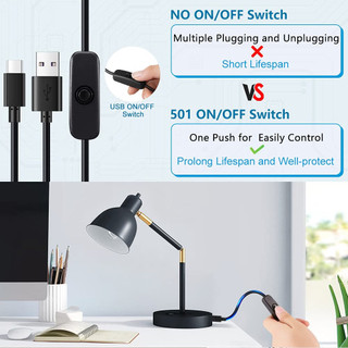 Elough Universal USB sang Type C Cáp chuyển đổi Nút bật / tắt 1,2M Cáp sạc Nguồn điện Dây nối dài