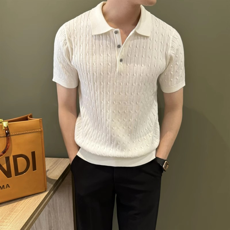 Áo thun nam dệt kim thời trang, vừa vặn