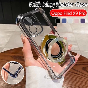 Ốp Lưng Cho Oppo Find X9 Pro X9Pro X9Ultra X9s X9sPro FindX9Pro 2025 Trong Suốt Bốn Góc Chống Rơi Có Giá Đỡ Nhẫn Vỏ Điện Thoại Chống Sốc Came Bảo Vệ Ống Kính Vỏ Mềm