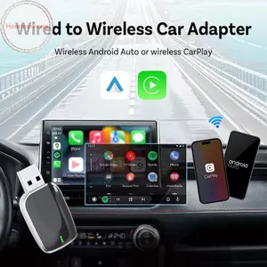 Hodou 2in1 Wireless CarPlay Android Auto Adapter AI Box Plug & Play Kết nối tự động Tương thích với 99% ô tô cho đài phát thanh ô tô VN