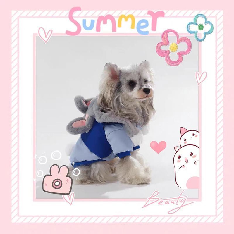 Thú Cưng Chó Mèo Quần Áo Cotton Bichon Puppy Mùa Đông Dày Có Mũ Trùm Đầu Quần Áo Chó Dễ Thương Vui Nhộn Quần Áo Cotton Có Mũ