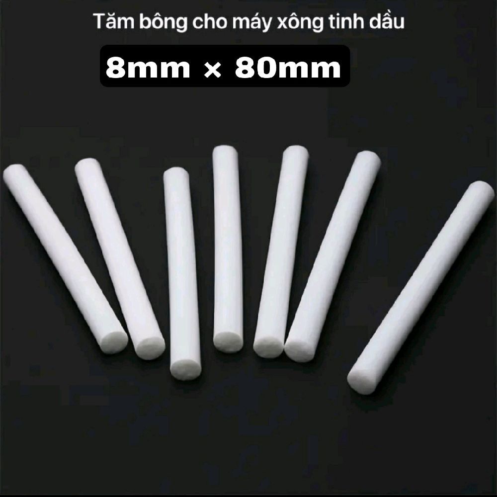 (Combo 10 tăm bông) Lõi tăm bông thay thế máy xông tinh dầu 220ml, máy Pw 20, máy Pw 23 kích thước 8.4cm × 0.7cm