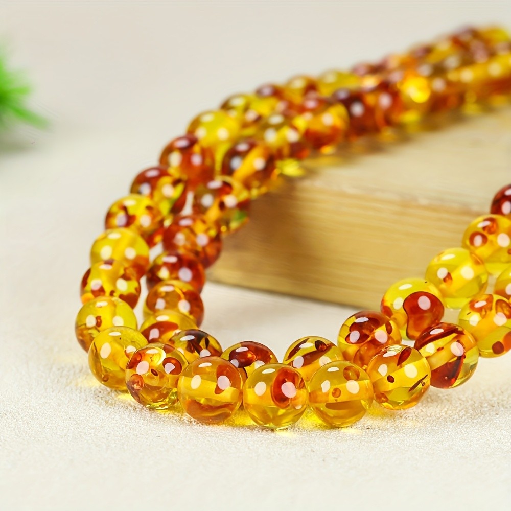 Vòng tay sáp ong 108 hạt màu hổ phách Vòng cổ nam nhiều vòng