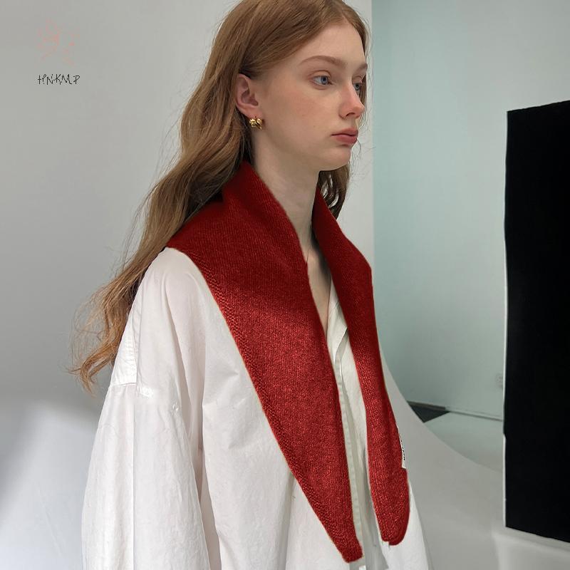 Khăn len cashmere tam giác chất lượng cao dành cho nữ, màu sắc đơn giản phù hợp mọi thời trang thu đông
