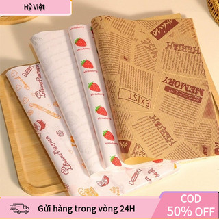 【Hỷ】Giấy Gói Sandwich Hamburger Chống Dầu 28x38cm – Lót Hộp Bento, Gói Đồ Ăn Nhanh