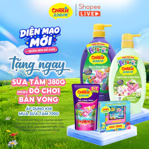 Sữa Tắm Gội thành phần thiên nhiên Sạch Dịu Nhẹ & ẩm mịn Cho Bé Carrie Junior 700g /chai - live