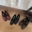 Giày mũi vuông TT Giày ba lê nữ Slip-On All-Match Da thật