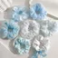 PYCOU 7 chiếc Scrunchies in hoa, Dây buộc tóc voan nhẹ bằng vải tuyn, Dây buộc tóc in hoa nhỏ co giãn ngọt ngào Dây buộc tóc Organza Organza trong suốt dành cho nữ Cô gái