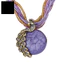 Một thế giới| Vòng cổ mặt dây chuyền hình con công tròn giả Opal dành cho nữ Bohemian