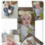 Mũ Ấm Trẻ Sơ Sinh - Mũ Thắt Nơ Khăn Xếp, Chất Cotton, Trắng/Kem