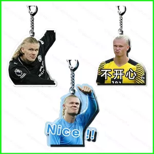 HT3 Erling Haaland Acrylic Móc Khóa Cầu Thủ Bóng Đá Mặt Dây Chuyền Cho Ba Lô Túi & Chìa Khóa Quạt Quà Lưu Niệm TH3