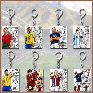 SQ11 2026 Trận đấu bóng đá Erling Haaland Acrylic Móc khóa Kylian Mbappe Mặt dây chuyền cho ba lô Túi & chìa khóa