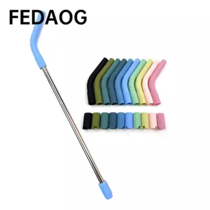 Ống hút uốn cong thẳng FEDAOG, Thép không gỉ có đầu silicon Ống hút uống, Đồ dùng bình sữa di động Bộ đồ uống chịu nhiệt độ cao cho chai