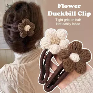 Kẹp tóc hoa sang trọng cỡ lớn cổ điển cho bé gái Tóc đuôi ngựa thanh lịch Vuốt tóc giả Kẹp mũ đội đầu bé gái Quà tặng [Mina]
