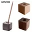 Hộp đựng bút GETVOW, Hộp đựng bút vuông bằng gỗ, Giá đỡ bút chì tiết kiệm không gian đa chức năng sáng tạo để bàn lưu trữ văn phòng phẩm