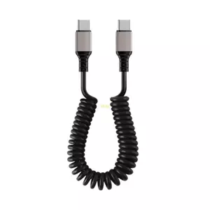 Btsg 34-150cm Dây truyền dữ liệu cáp cuộn USB C có thể điều chỉnh Máy tính xách tay Dây cấp nguồn để sạc nhanh