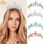Vương miện công chúa nữ hoàng NKSFX, Tiara pha lê đính đá Baroque, Phụ kiện Vintage Prom Trang sức Quà tặng sinh nhật