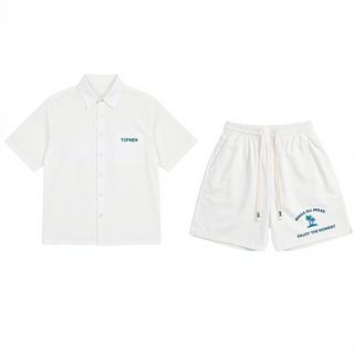 Bộ Đũi Kẻ VIBRANT SUMMER Unisex Form Rộng - Sơ Mi Đũi Nam Tay Ngắn Phối Quần Đùi Cạp Chun Thoáng Mát