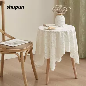 Khăn trải bàn SHUPUN, Khăn trải bàn thêu dệt kim chống bụi, Đạo cụ ảnh Khăn trải bàn vuông hướng dương tối giản Bàn ăn